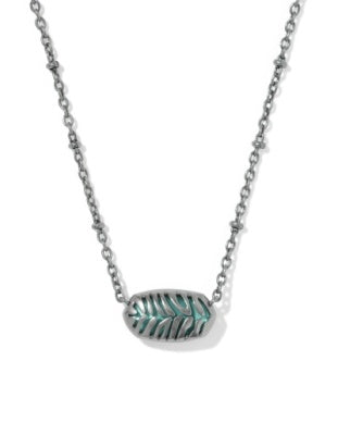 Tiger Striped Elisa Necklace in Vintage Silver & Blue Marble