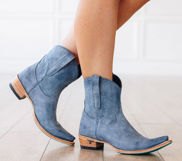 Lane Boots Emma Jane Bootie in Washed Denim