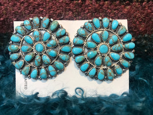 The Bomb Turquoise Post Cluster Earring