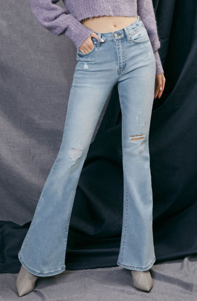Kancan Washed Flare Denim Jean