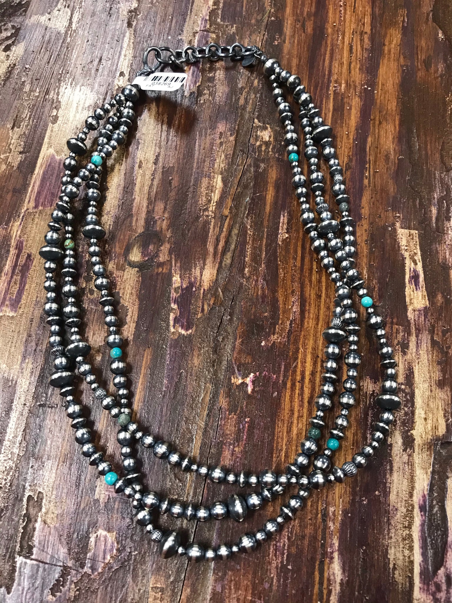 3 Strand Navajo Pearl/Turquoise Necklace