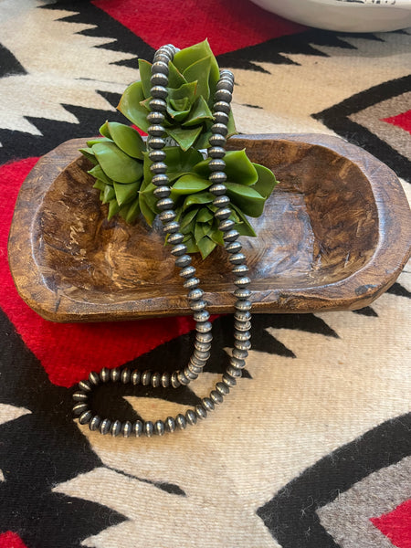 9MM Handmade Saucer Navajo Pearls 24”